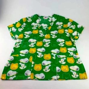 Peanuts Snoopy Green Scrub top